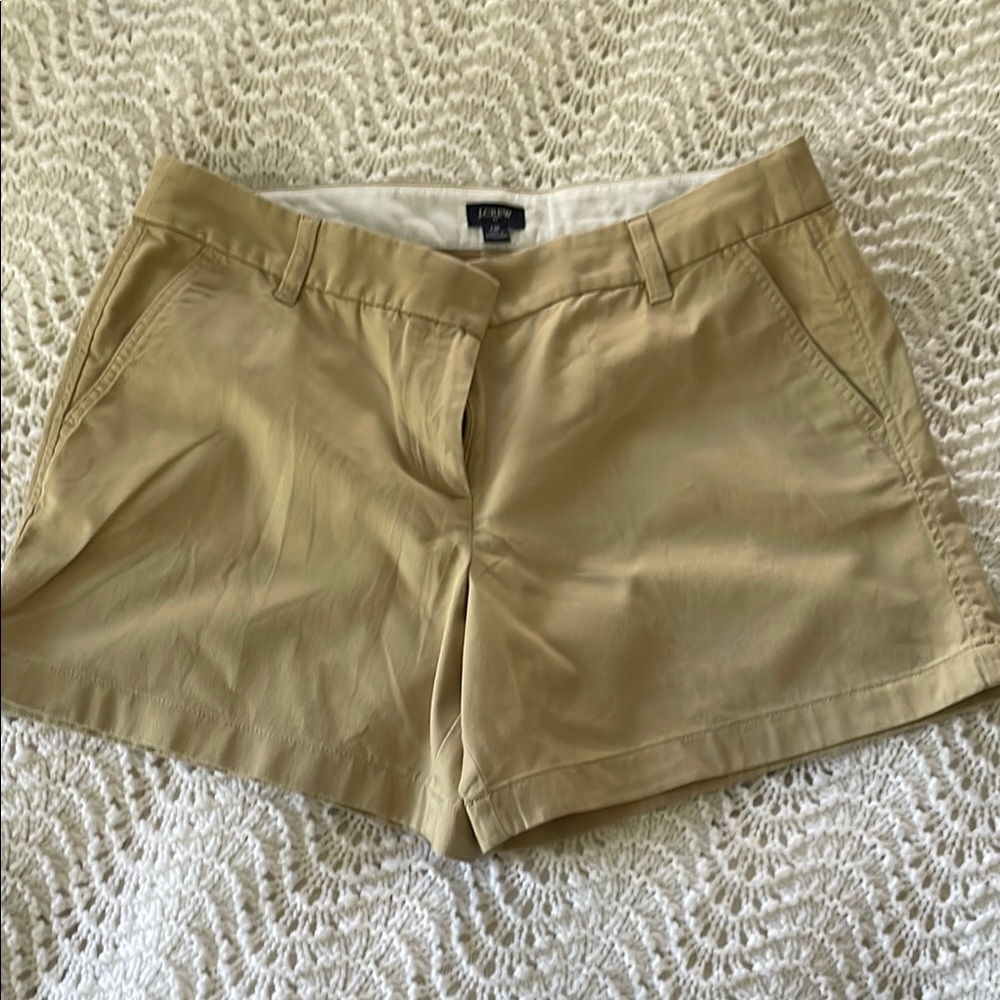 J. Crew Tan/khaki Shorts Classic Cotton Twill